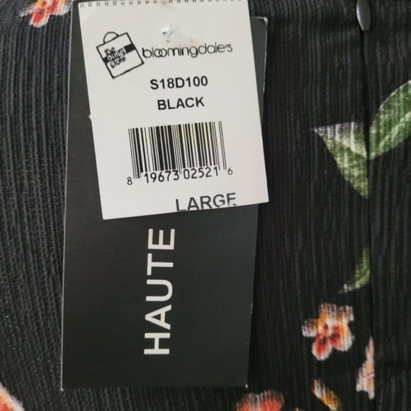 Haute Rogue Black Floral Mini Wrap summer dress 😎 L Petite (Or Sz S/M) - Picture 6 of 14